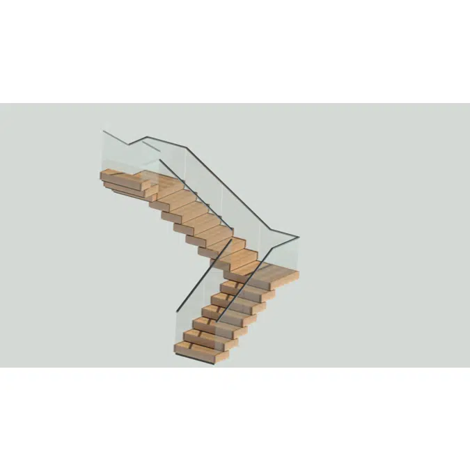 Viewrail FLIGHT Stack Floating Stairs, U-Turn