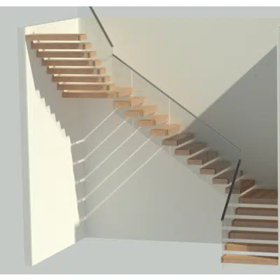 Image for Viewrail FLIGHT Cantilever Floating Stairs, U-Turn