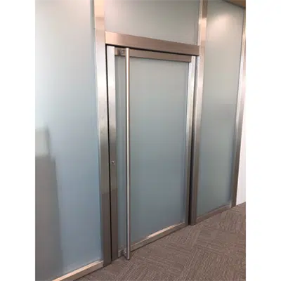 Steel single fire door - double action with transom and sidelight图像