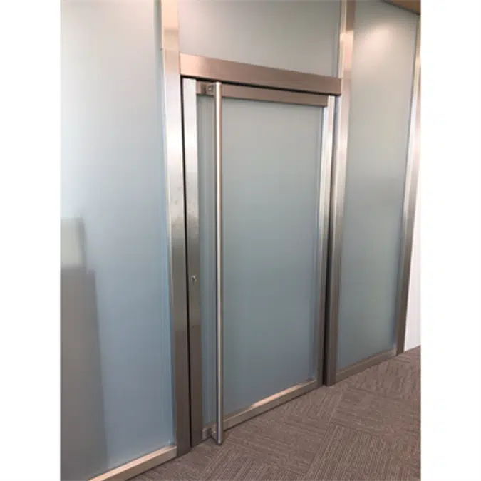 Steel single fire door - double action with transom and sidelight