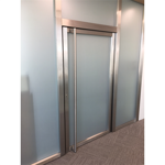 steel single fire door - double action with transom and sidelight