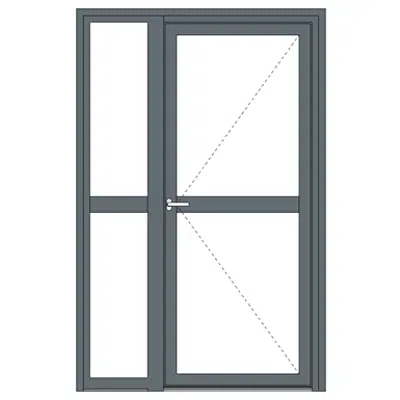 画像 Aluminium single fire door - with sidelight