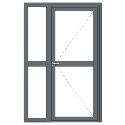 Image pour Porte vitrée coupe-feu aluminium - 1 vantail avec latéral manchonné
