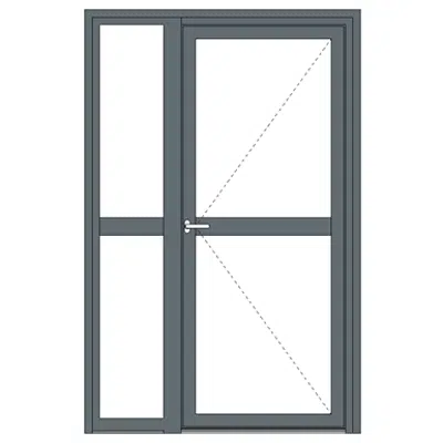 Image for Aluminium single fire door - with sidelight