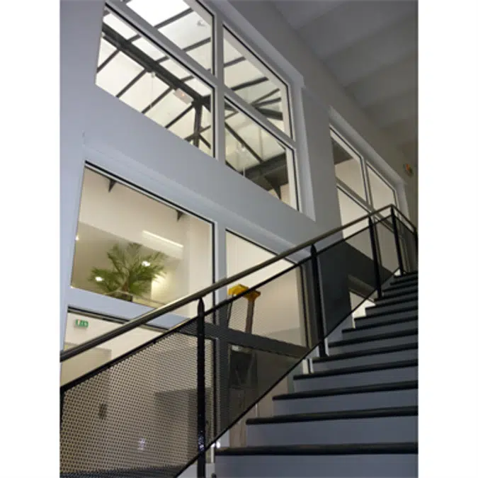 Aluminium fixed framed partition wall