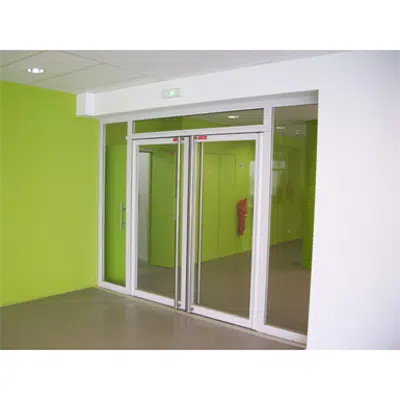 画像 Steel double fire door - double action with transom and sidelight