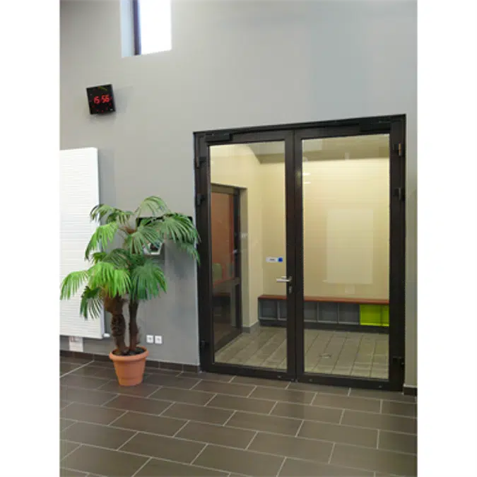 Aluminium double fire door