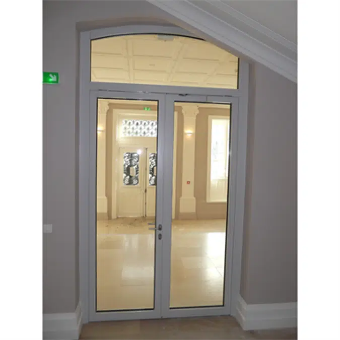 Aluminium double fire door