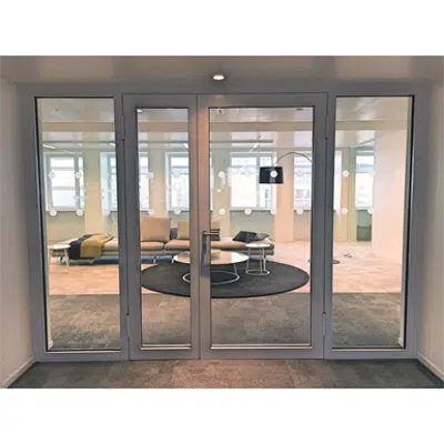 画像 Aluminium double fire door - with sidelight