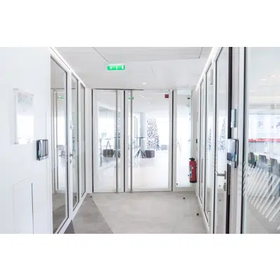 Immagine per Aluminium double fire door - with transom and sidelight