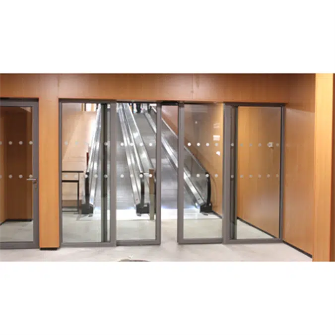 Aluminium automatic double sliding door