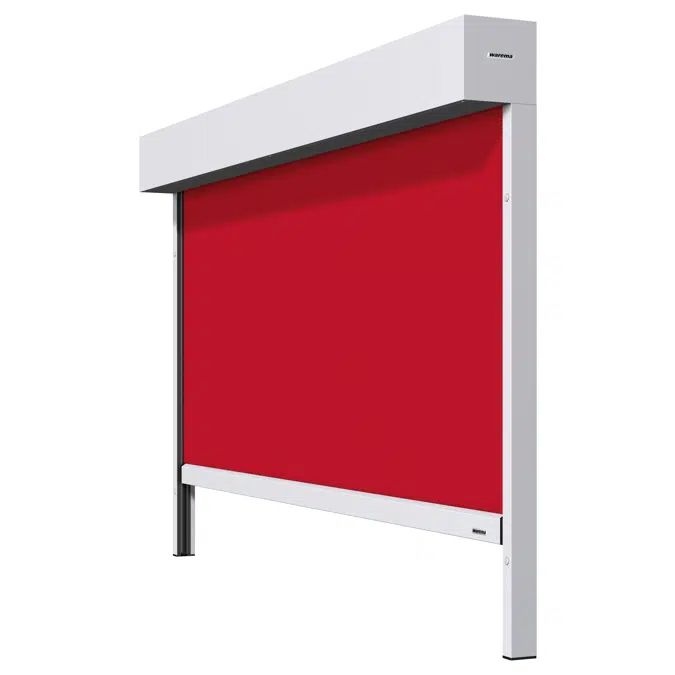 Front-mounted awning with easyZIP guidance