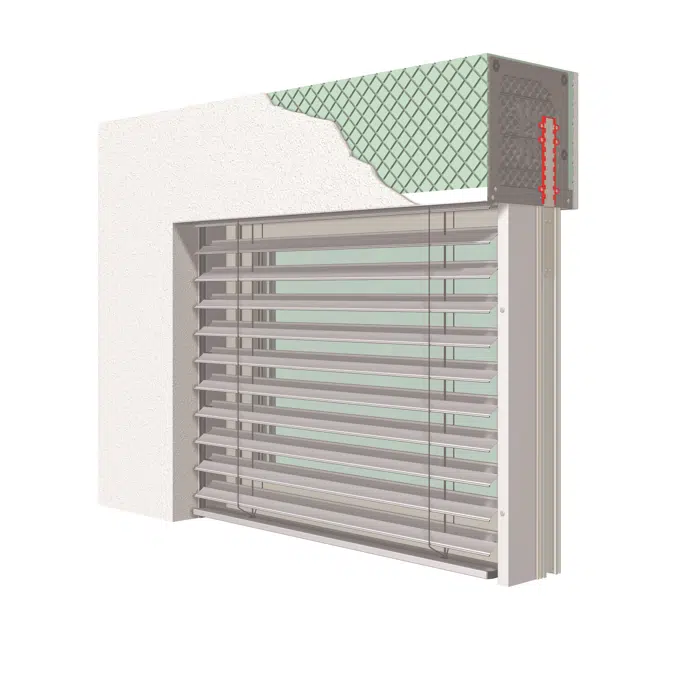 Top-mounted external venetian blind for new buildings NA-RA with rail guidance