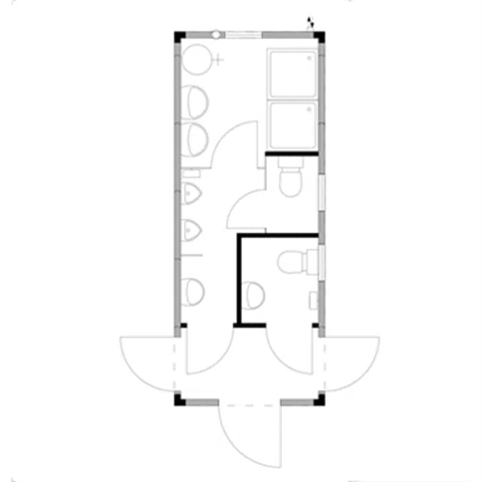 ZECon - Sanitärcontainer 6,0m x 2,5m Mit Flurteil (20 Personen)