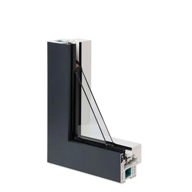 Double Casement Window With Roller Shutter- Block frame installation Alya - OF2 