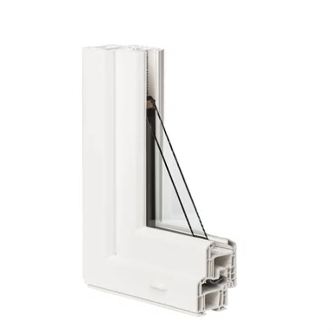 Double PVC French Door With Roller Shutter - New construction - A70 range