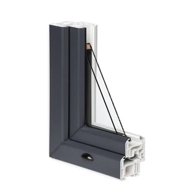 Double PVC French Door With Roller Shutter - New construction - A70 range