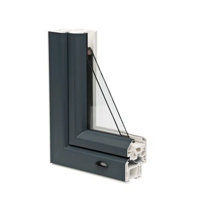 Single PVC French Door With Roller Shutter - Exterior insulation installation - A80 range