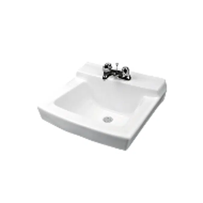 Hayes Wall Hung Lavatory,20" Width x 18" Depth x 10 1/2" Height, 4" Centers