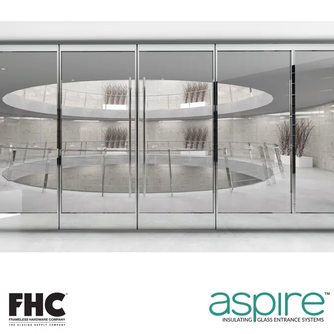 FHC Aspire Glass Entrance Door 4" Top 4" Bottom Door Rail 