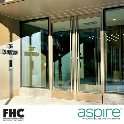 FHC Aspire Glass Entrance Door 4" Top 10" Bottom Door Rail  için görüntü