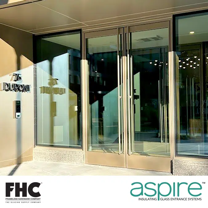 FHC Aspire Glass Entrance Door 4" Top 10" Bottom Door Rail 