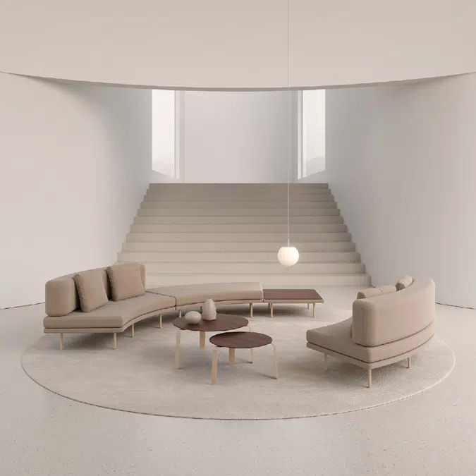 Track modular upholstered soft seating