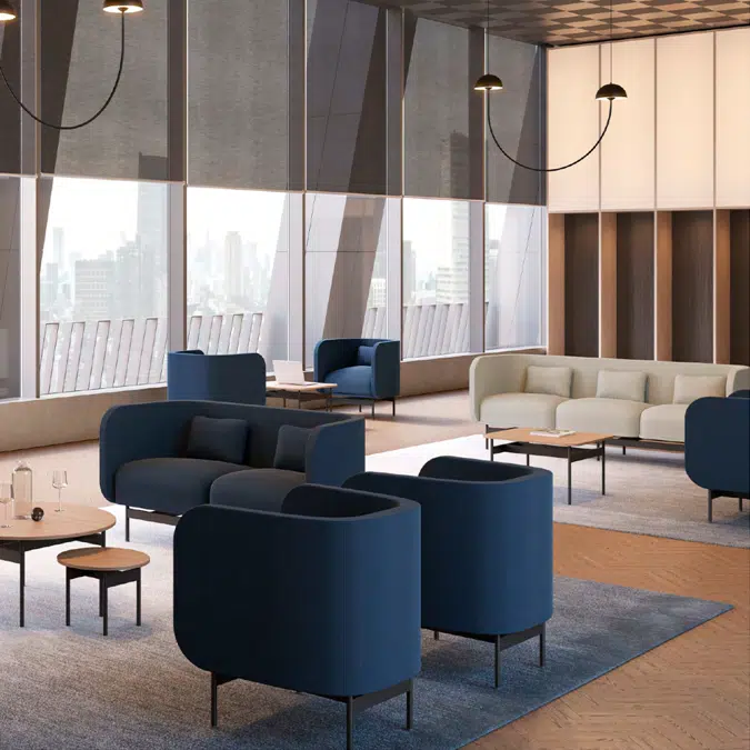 Split upholstered sofas