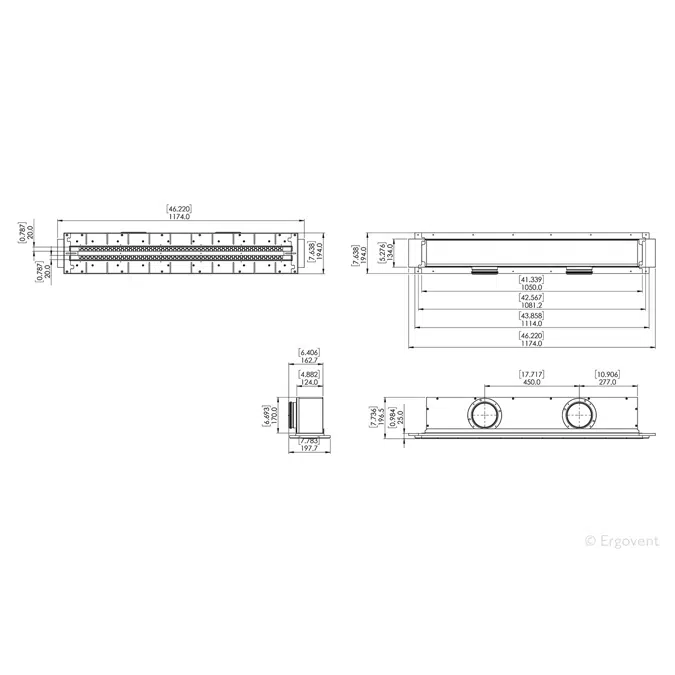 LINEO PRO CONDI 125 mm 2 slots diffuser