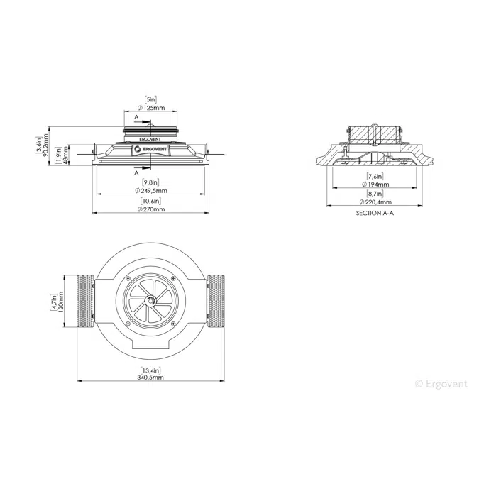 RONDO COANDA 125 mm diffuser