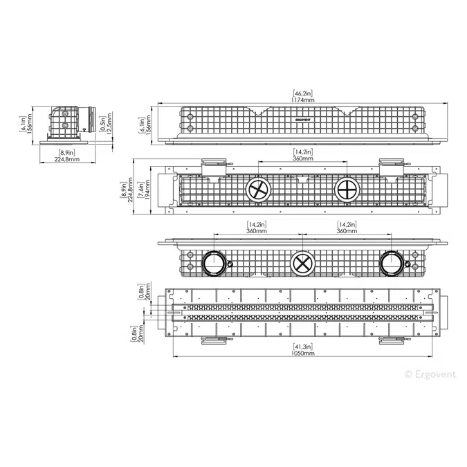 LINEO PRO PUZZLE 90 mm 2 slots diffuser