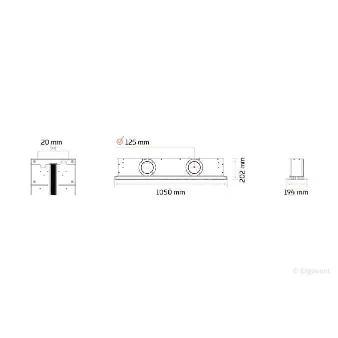LINEO PRO PUZZLE 125 mm 1 slot diffuser