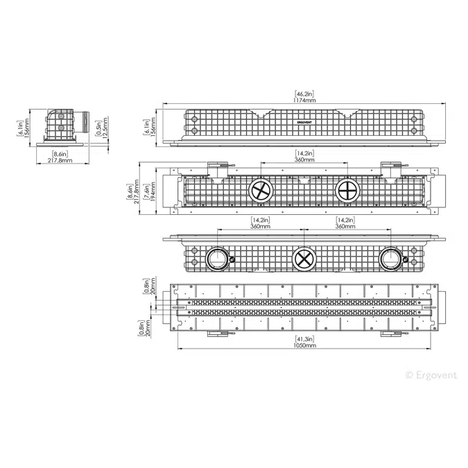 LINEO PRO PUZZLE 75 mm 2 slots diffuser