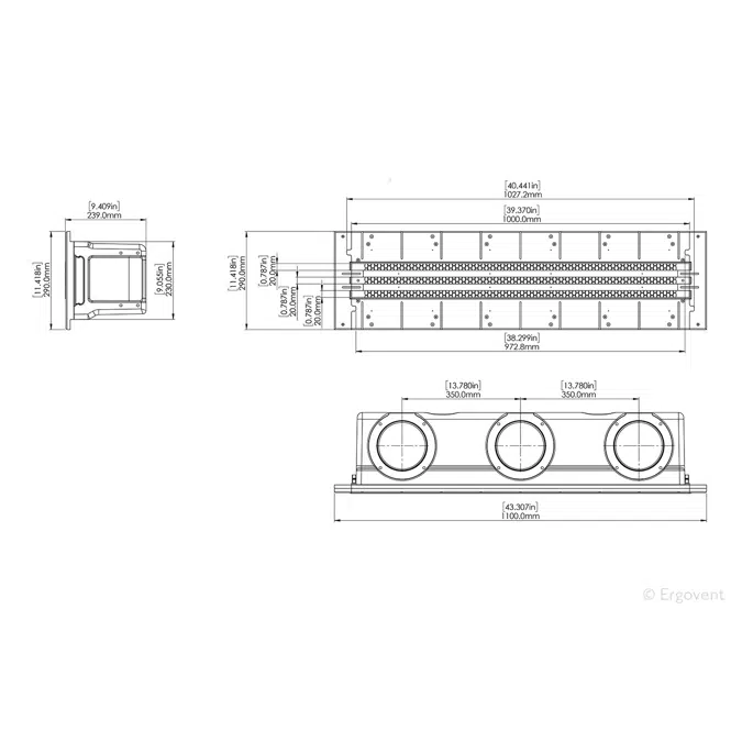 LINEO PRO CONDI 150 mm 3 slots diffuser