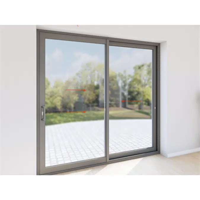 Double sliding door aluminium