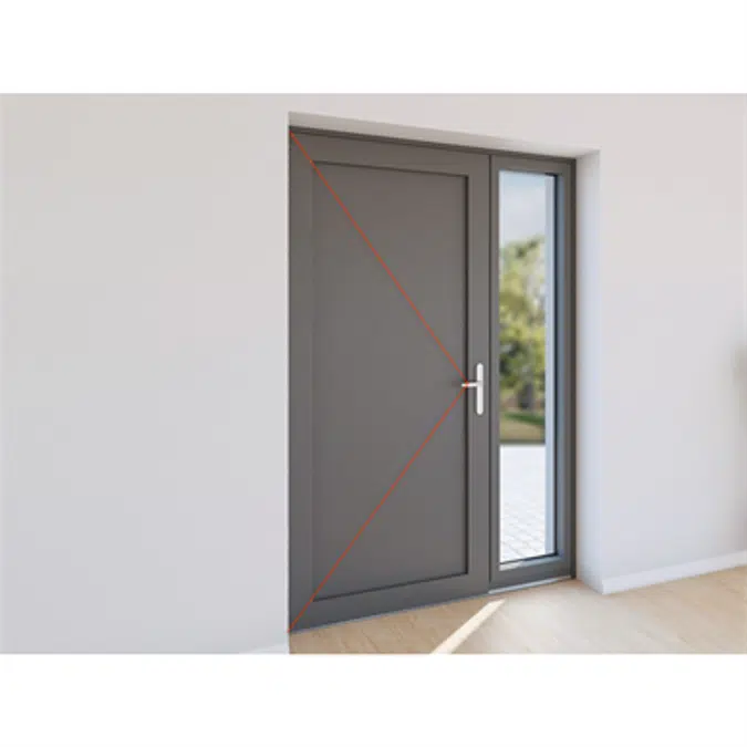 Double entrance door aluminium