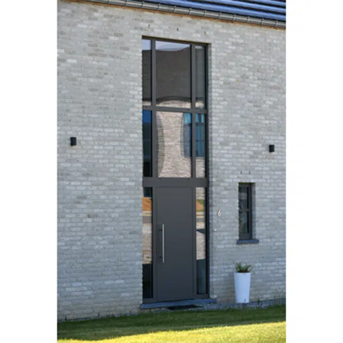 Double entrance door aluminium