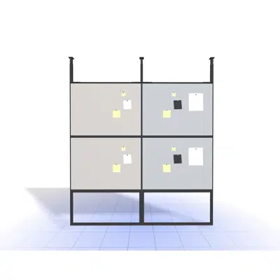 Image for 4T - H2400 - W1200 - Ceiling Mounted Wall Unit X2 with Pinboard