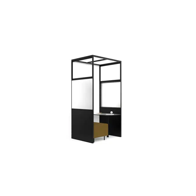 4T - H2400 - Single W900 Bank Booth, Wall X2
