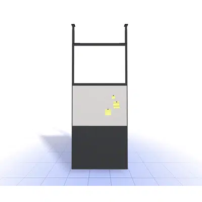 4T - H2700 - W1200 - Ceiling Mounted Wall Unit X1 with Pinboard and Metal Panels图像