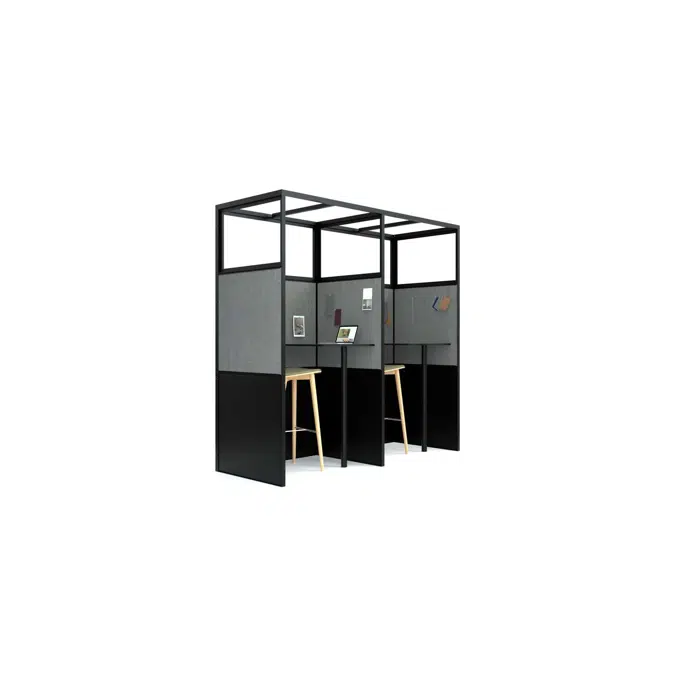 4T - H2400 - Single W900 Bank Booth, Freestanding X3