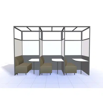 Image for 4T - H2400 - Single W900 Bank Booth, Freestanding X3