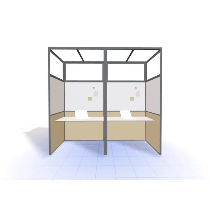 4T - H2400 - W900 Desk Booth, Freestanding X2
