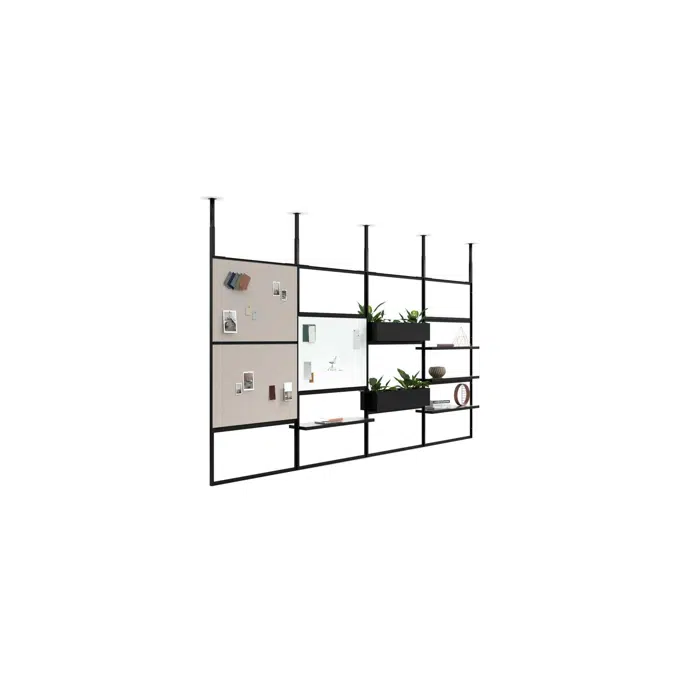 4T - H2700 - W1200 - Ceiling Mounted Wall Unit X4 with Frosted Glass Panels and Plant Boxes 