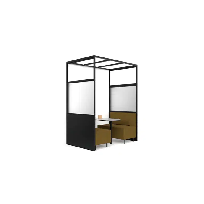 4T - H2400 - Double W1200 Bank Booth, Freestanding X1