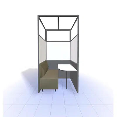 Image for 4T - H2400 - Single W900 Bank Booth, Freestanding X1