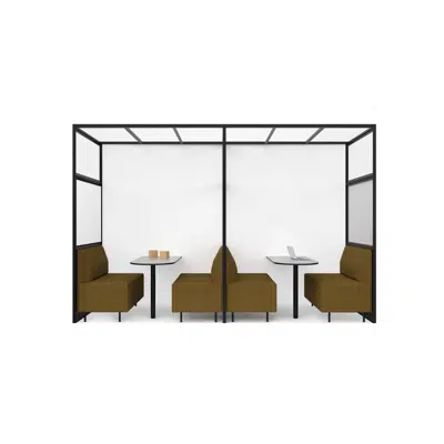 4T - H2400 - Double W1200 Bank Booth, Wall X2图像
