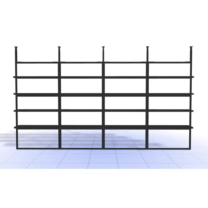 4T - H2400 - W1200 - Ceiling Mounted Wall Unit X4 with Shelves