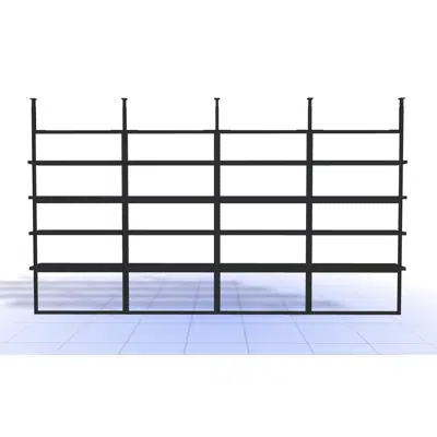 Image for 4T - H2400 - W1200 - Ceiling Mounted Wall Unit X4 with Shelves