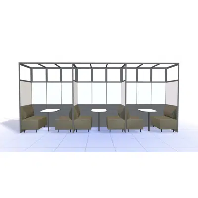 4T - H2400 - Double W900 Bank Booth, Freestanding X3图像